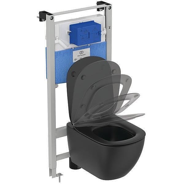 WC комплект Tesi Silk Black AquaBlade, ултратънка седалка, за вграждане  

13