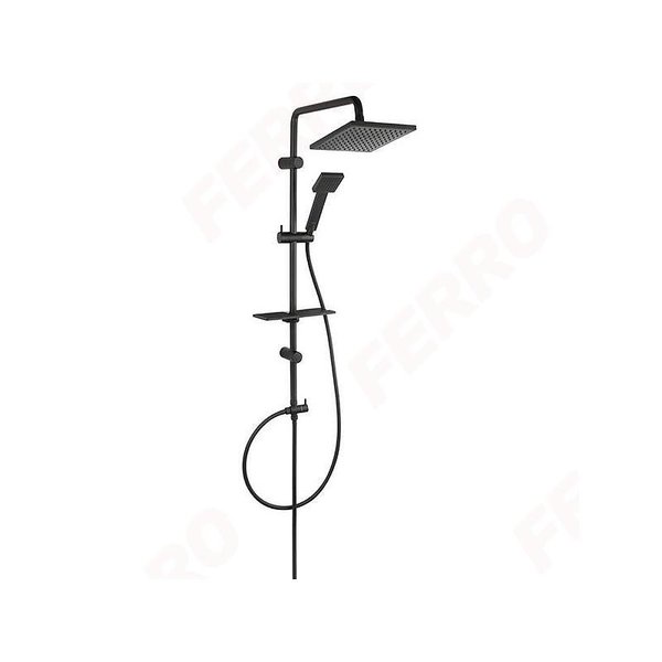 Душ колона Ferro Squerto Lux Black, черен мат, квадратна душ пита, цена 89.99 лв  

13