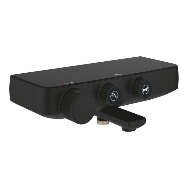 Grohtherm SmartControl Термостатен смесител за вана/душ, бутонен, phantom black