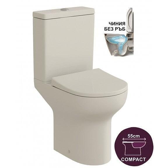WC комплект, къса проекция, римлес, за малка баня, от Inter Ceramic  

17