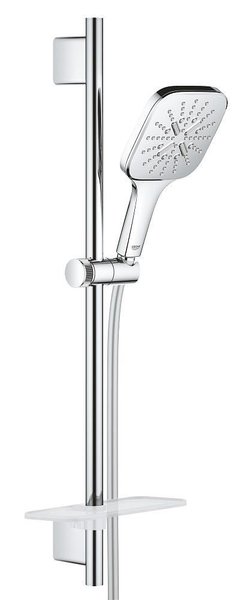 Rainshower SmartActive 130 Cube душ гарнитура с кубична форма, 600 мм, 3 струи, бутон за превключване