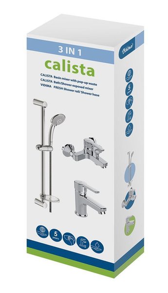 Три в едно комплект смесители за баня Vidima Calista

18