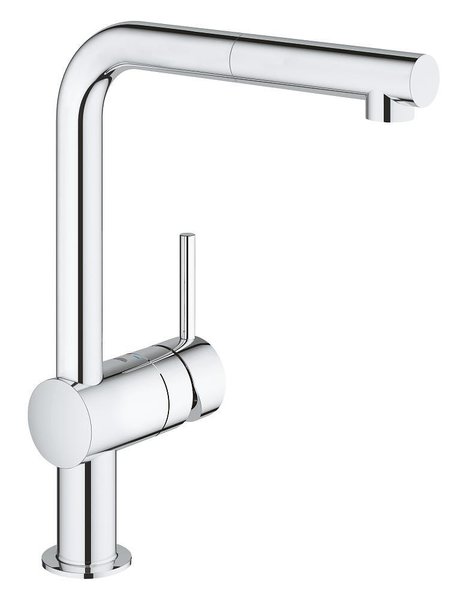 Кухненски смесител Grohe Minta с висок L-чучур и издърпващ се аератор  

18