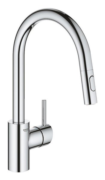 Кухненски смесител Grohe Concetto с висок чучур, изтеглящ душ и двоен превключвател  

9
